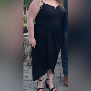 City chic black faux wrap dress